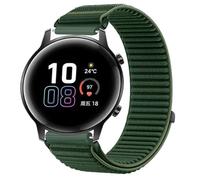 GIOPUEY Bracelet Compatible avec Honor MagicWatch 2 42mm, Nylon Réglable Boucle Nylon Respirant Sport Loop Bracelet Extérieur Strap Band - DarkGreen