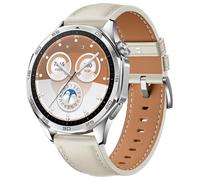 GIOPUEY Bracelet Compatible avec Honor Watch 6, Cuir véritable Sangle Montre Bracelet [Résistant à l'usure] [Respirant] - White