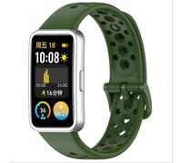 GIOPUEY Bracelet Compatible avec Huawei Band 10/9/8, Souple Silicone Sangle Bracelet [Résistant à l'usure] [Respirant] Montre Bracelet - Army Green
