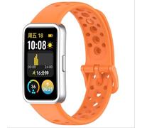 GIOPUEY Bracelet Compatible avec Huawei Band 10/9/8, Souple Silicone Sangle Bracelet [Résistant à l'usure] [Respirant] Montre Bracelet - Orange