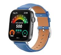 GIOPUEY Bracelet Compatible avec Huawei Watch Fit 3/4/4 Pro, cuir véritable Sangle Bracelet [Résistant à l'usure] [Respirant] - Blue