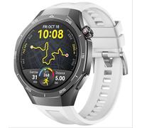 GIOPUEY Bracelet Compatible avec Huawei Watch GT 5 Pro 46mm, Souple Silicone Blanc, Montre Bracelet - White