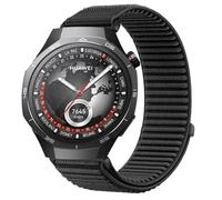 GIOPUEY Bracelet Compatible avec Huawei Watch GT6 46mm/GT6 Pro/GT5 46mm/GT5 Pro, Nylon Réglable Boucle Nylon Respirant Sport Loop Bracelet Extérieur Strap Band - Black