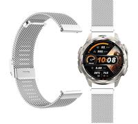 GIOPUEY Bracelet Compatible avec KOSPET TANK T3 ULTRA 2, 22mm Bracelet en acier inoxydable tressé [Résistant à l'usure] - silver