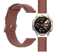 GIOPUEY Bracelet Compatible avec KOSPET TANK T3 ULTRA 2, 22mm cuir véritable Sangle Bracelet [Résistant à l'usure] [Respirant] - Brown