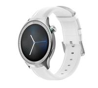 GIOPUEY Bracelet Compatible avec Motorola Moto Watch 2026, cuir véritable Sangle Bracelet [Résistant à l'usure] [Respirant] - White