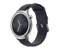 GIOPUEY Bracelet Compatible avec Motorola Moto Watch 2026, cuir véritable Sangle Bracelet [Résistant à l'usure] [Respirant] - Navy blue