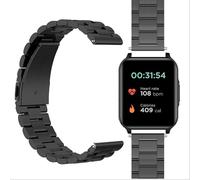 GIOPUEY Bracelet Compatible avec Motorola Moto Watch 70, Acier Inoxydable Sangle Bracelet [Résistant à l'usure] Montre Bracelet - Black