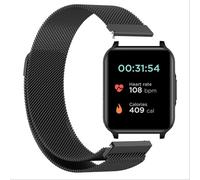 GIOPUEY Bracelet Compatible avec Motorola Moto Watch 70, Bracelet en Acier Inoxydable tressé [magnétique] Montre Bracelet - Black