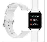 GIOPUEY Bracelet Compatible avec Motorola Moto Watch 70, Cuir véritable Sangle Bracelet [Résistant à l'usure] [Respirant] Montre Bracelet - White