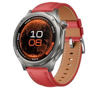 GIOPUEY Bracelet Compatible avec OnePlus Watch 4/Oppo Watch X3, Cuir véritable Sangle Montre Bracelet [Résistant à l'usure] [Respirant] - Red