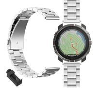 GIOPUEY Bracelet Compatible avec Polar Grit X2, Acier inoxydable Sangle Bracelet [Résistant à l'usure] - silver