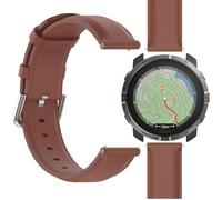 GIOPUEY Bracelet Compatible avec Polar Grit X2, cuir véritable Sangle Bracelet [Résistant à l'usure] [Respirant] - Brown