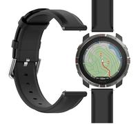 GIOPUEY Bracelet Compatible avec Polar Grit X2, cuir véritable Sangle Bracelet [Résistant à l'usure] [Respirant] - Black