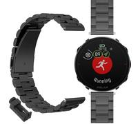 GIOPUEY Bracelet Compatible avec Polar Vantage M, Acier inoxydable Sangle Bracelet [Résistant à l'usure] - black