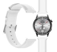 GIOPUEY Bracelet Compatible avec Realme Watch S2, Cuir véritable Sangle Bracelet [Résistant à l'usure] [Respirant] Montre Bracelet - White