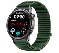 GIOPUEY Bracelet Compatible avec Realme Watch S2, Nylon Réglable Boucle Nylon Respirant Sport Loop Bracelet Extérieur Strap Band - DarkGreen
