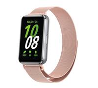 GIOPUEY Bracelet Compatible avec Samsung Galaxy Fit 3, Bracelet en Acier Inoxydable tressé [magnétique] Montre Bracelet - Pink