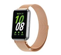 GIOPUEY Bracelet Compatible avec Samsung Galaxy Fit 3, en Acier Inoxydable Tressé [Magnétique] pour Montre - Rose Gold