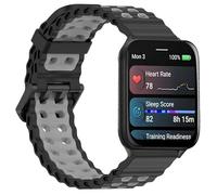 GIOPUEY Bracelet Compatible avec SUUNTO 7/Garmin Venu X1/9 Baro/SUUNTO D5, Souple silicone Sangle Bracelet [Résistant à l'usure] [Respirant] - Black/Grey