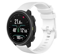 GIOPUEY Bracelet Compatible avec SUUNTO Nautic S, Souple Silicone Sangle Bracelet [Résistant à l'usure] [Respirant] - White