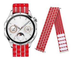 GIOPUEY Bracelet Compatible avec SUUNTO RACE/RACE S/Vertical/Run/Ocean, Sangle tressée en nylon doux [unisexe] - Red