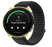 GIOPUEY Bracelet Compatible avec Suunto Run, Nylon Réglable Boucle Nylon Respirant Sport Loop Bracelet Extérieur Strap Band - Black