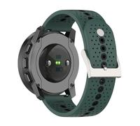 GIOPUEY Bracelet Compatible avec SUUNTO Run, Souple TPU Sangle Bracelet [Conception de Couleur d'épissage] - Green/Black