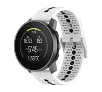 GIOPUEY Bracelet Compatible avec SUUNTO Run, Souple TPU Sangle Bracelet [Conception de Couleur d'épissage] - White/Black