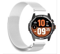 GIOPUEY Bracelet Compatible avec TicWatch Atlas, Bracelet en Acier Inoxydable tressé [magnétique] Montre Bracelet - Silver