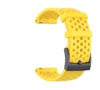 GIOPUEY Bracelet Compatible avec TicWatch Atlas/Pro 5/5 Enduro, 24mm Souple silicone Sangle Bracelet [Résistant à l'usure] [Respirant] - Yellow
