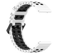 GIOPUEY Bracelet Compatible avec TicWatch Atlas/TicWatch Pro 5/Pro 5 Enduro, Souple silicone Sangle Bracelet [Résistant à l'usure] [Respirant] - White/Black