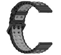 GIOPUEY Bracelet Compatible avec TicWatch Atlas/TicWatch Pro 5/Pro 5 Enduro, Souple silicone Sangle Bracelet [Résistant à l'usure] [Respirant] - Black/Grey