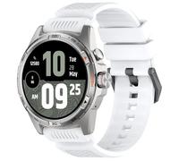 GIOPUEY Bracelet Compatible avec TicWatch Atlas/TicWatch Pro 5/Pro 5 Enduro, Souple silicone Sangle Bracelet [Résistant à l'usure] [Respirant] - white