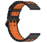 GIOPUEY Bracelet Compatible avec TicWatch Atlas/TicWatch Pro 5/Pro 5 Enduro, Souple silicone Sangle Bracelet [Résistant à l'usure] [Respirant] - Black/Orange