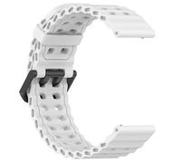 GIOPUEY Bracelet Compatible avec TicWatch Atlas/TicWatch Pro 5/Pro 5 Enduro, Souple silicone Sangle Bracelet [Résistant à l'usure] [Respirant] - White