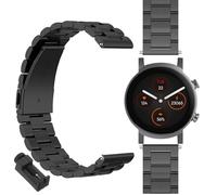 GIOPUEY Bracelet Compatible avec Ticwatch E3, Acier inoxydable Sangle Bracelet [Résistant à l'usure] - black