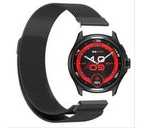 GIOPUEY Bracelet Compatible avec TicWatch Pro 5/5 Enduro, Bracelet en Acier Inoxydable tressé [magnétique] Montre Bracelet - Black