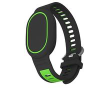 GIOPUEY Bracelet Compatible avec Xiaomi Tag, Souple Silicone Sangle Bracelet [Résistant à l'usure] [Respirant] - Black/Green