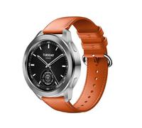GIOPUEY Bracelet Compatible avec Xiaomi Watch S3/S4, Cuir véritable Sangle Bracelet [Résistant à l'usure] [Respirant] Montre Bracelet - Orange