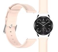 GIOPUEY Bracelet Compatible avec Xiaomi Watch S3/Watch S4, Cuir véritable Sangle Bracelet [Résistant à l'usure] [Respirant] Montre Bracelet - Pink