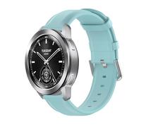 GIOPUEY Bracelet Compatible avec Xiaomi Watch S3/Watch S4, Cuir véritable Sangle Bracelet [Résistant à l'usure] [Respirant] Montre Bracelet - Blue