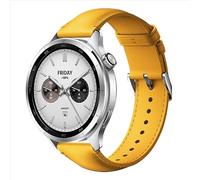 GIOPUEY Bracelet Compatible avec Xiaomi Watch S4/S3, Cuir véritable Sangle Bracelet [Résistant à l'usure] [Respirant] Montre Bracelet - Yellow