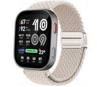 GIOPUEY Bracelet Magnétique Compatible avec Amazfit Bip Max, Sangle tressée en Nylon Doux [Unisexe] - Beige
