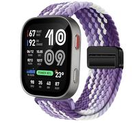 GIOPUEY Bracelet Magnétique Compatible avec Amazfit Bip Max, Sangle tressée en Nylon Doux [Unisexe] - Purple/White