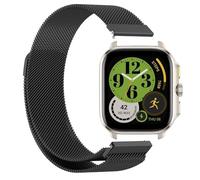 GIOPUEY Bracelet Magnétique Compatible avec Amazfit Cheetah Square, Bracelet en acier inoxydable tressé [magnétique] - black
