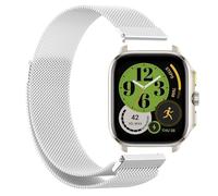 GIOPUEY Bracelet Magnétique Compatible avec Amazfit Cheetah Square, Bracelet en acier inoxydable tressé [magnétique] - Silver