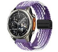 GIOPUEY Bracelet Magnétique Compatible avec DOOGEE Anywise W1/W1 Pro, Sangle tressée en Nylon Doux [Unisexe] - Purple/White
