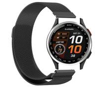 GIOPUEY Bracelet Magnétique Compatible avec Garmin Approach S44, Bracelet en acier inoxydable tressé [magnétique] - black