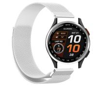 GIOPUEY Bracelet Magnétique Compatible avec Garmin Approach S44, Bracelet en acier inoxydable tressé [magnétique] - Silver